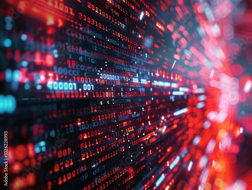 Wallpaper Mural A computer screen with a red line of numbers Torontodigital.ca