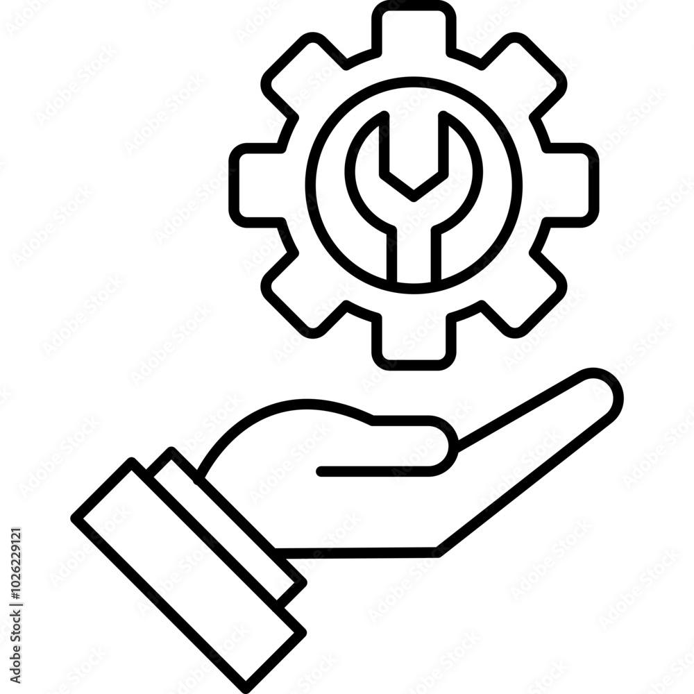 business setting vector icon in outline  style 