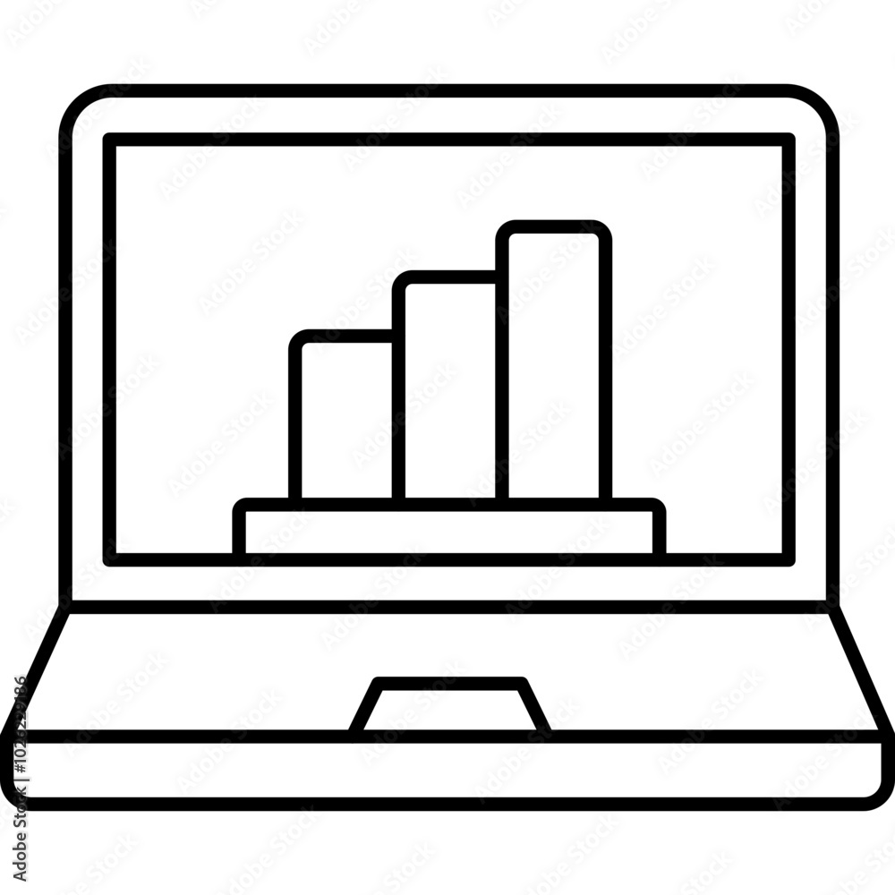 Online analysis vector icon in outline  style 