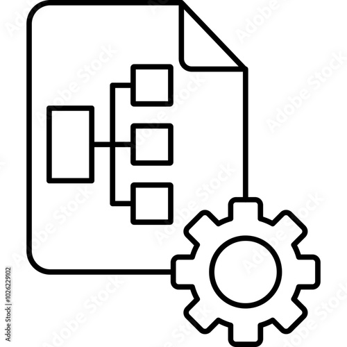 Data management vector icon in outline  style 