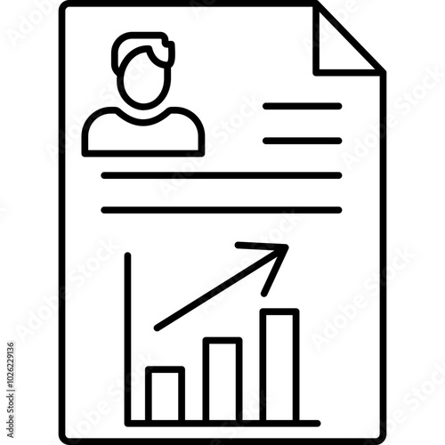 Analysis report vector icon in outline  style 
