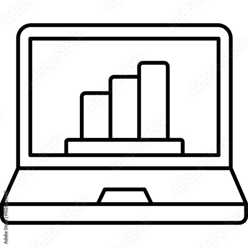 Online analysis vector icon in outline  style 