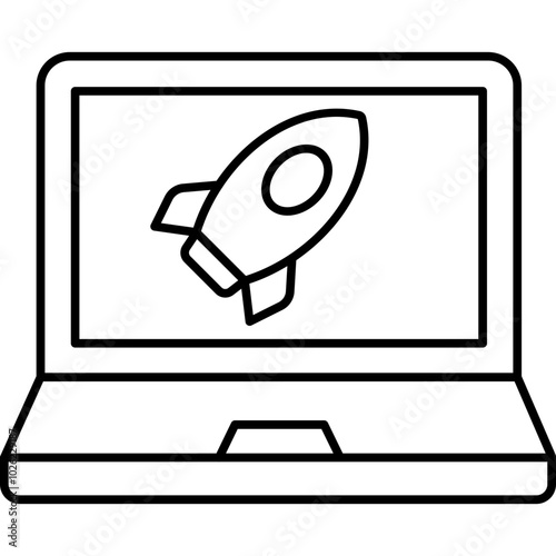 launch vector icon in outline  style 