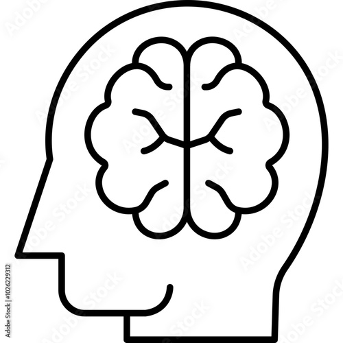 business mind vector icon in outline  style 