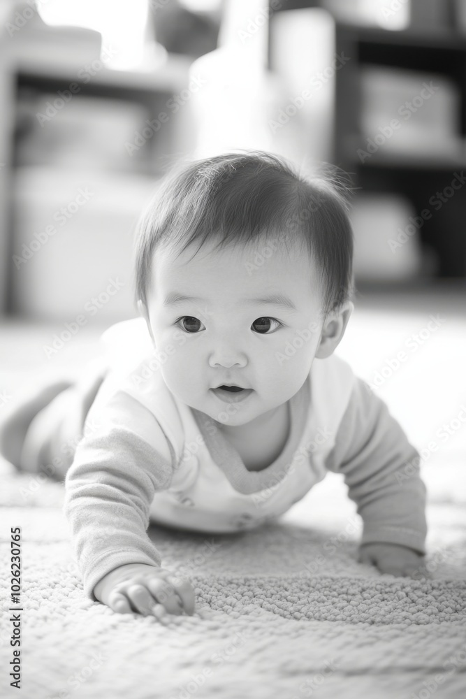 Curious baby exploring the world around them Curious baby exploring the world around them