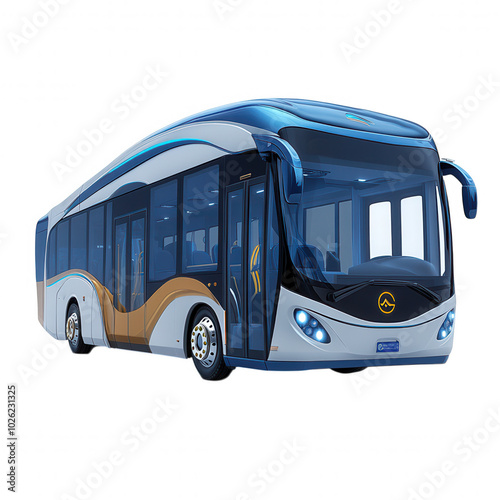 Modern Electric Bus with Spacious Interior and Tinted Windows