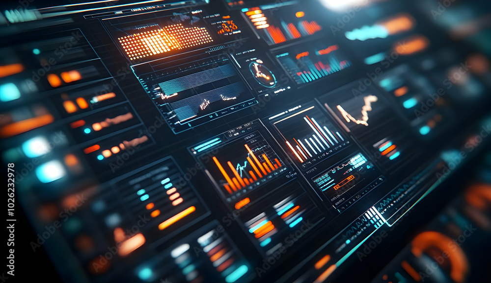 Obraz premium AI Dashboard Displaying Various Data Insights