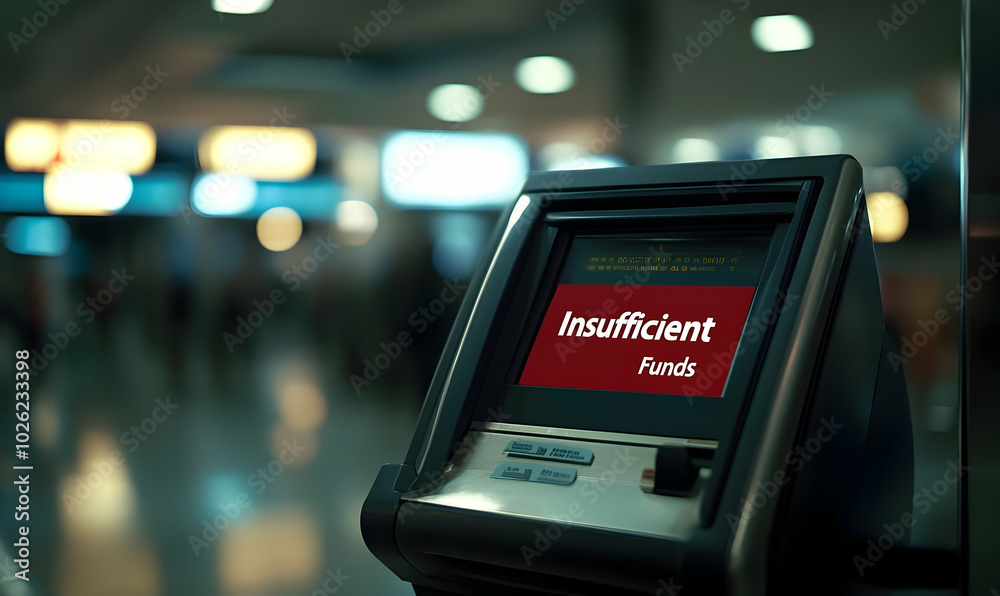 Electronic Cash Register Displaying Insufficient Funds Electronic Cash Register Displaying Insufficient Funds