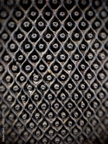 Circle  in a grid  of wooden.  photo