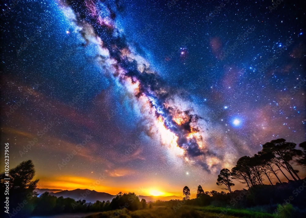 Breathtaking Night Sky with Twinkling Stars and Milky Way Galaxy Perfect for Astrophotography and Nature Lovers Breathtaking Night Sky with Twinkling Stars and Milky Way Galaxy Perfect for Astrophotography and Nature Lovers
