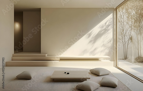 Minimalist Japanese Living Room Design with Natural Light