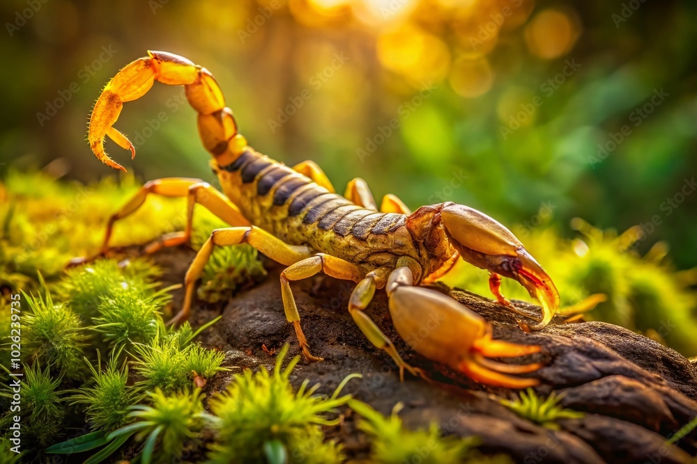 Captivating Golden Scorpion in Natural Habitat - Exotic Wildlife Photography for Nature Lovers and Enthusiasts Captivating Golden Scorpion in Natural Habitat - Exotic Wildlife Photography for Nature Lovers and Enthusiasts