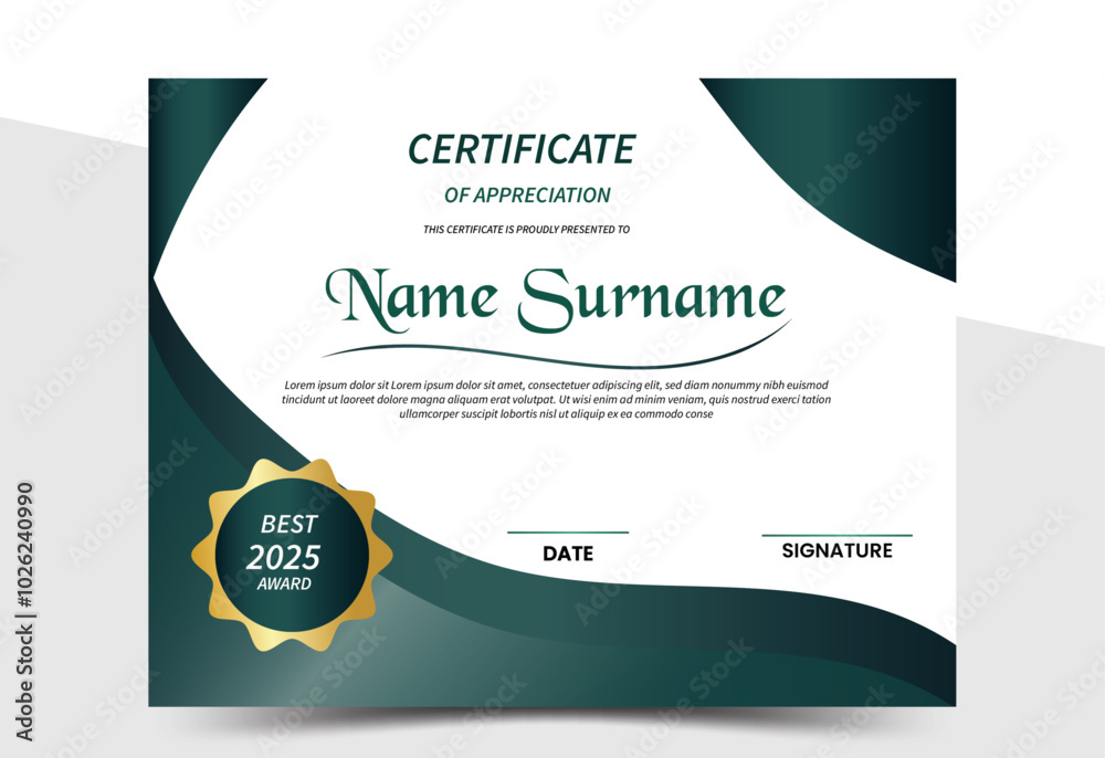 Obraz premium Certificate Template Design