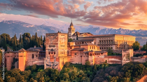 Visiting the Alhambra in Granada at Sunset
