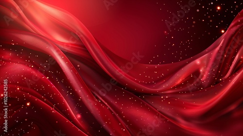 Luxury red satin smooth fabric background for celebration