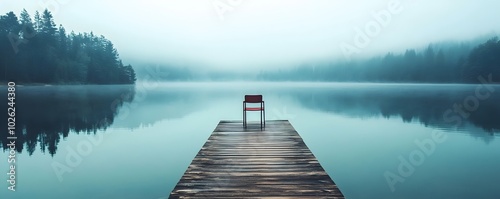 Serene Lakeside Dock with S...