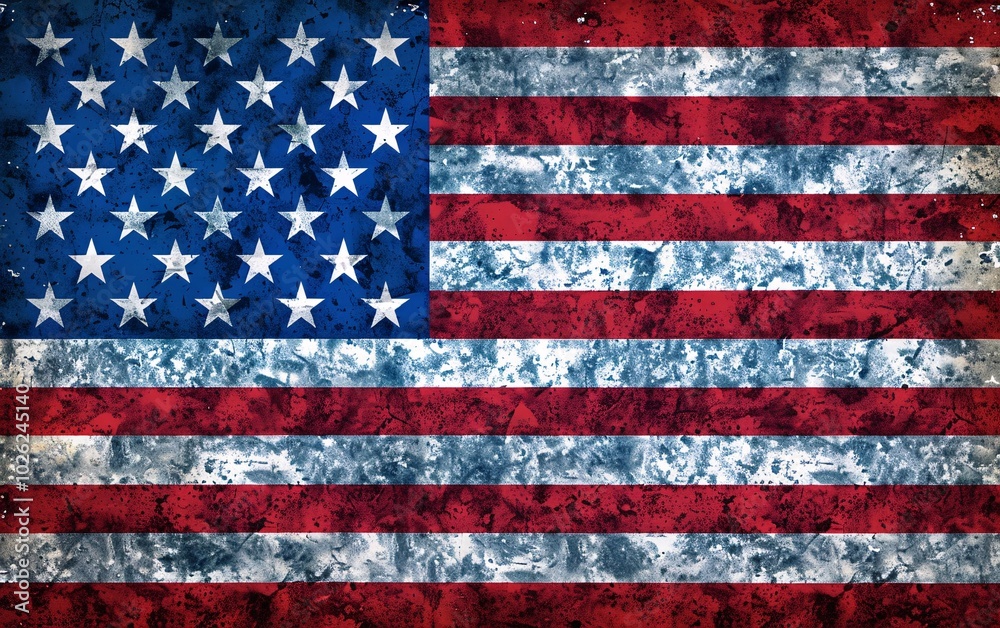 Fototapeta premium Starry Border USA