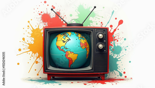 World Television Day Illustration with isolated television