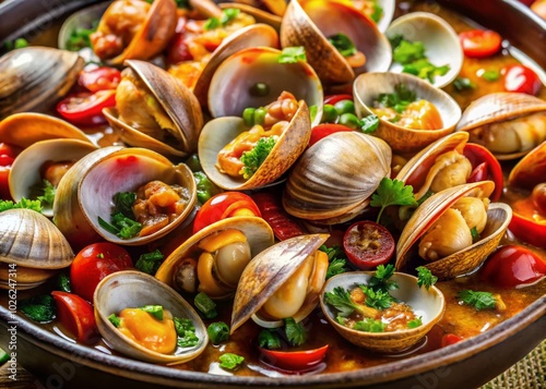 Delicious Ameijoas a Bulhao Pato Recipe with Fresh Clams and Garlic - Perfect for Seafood Lovers and Culinary photo