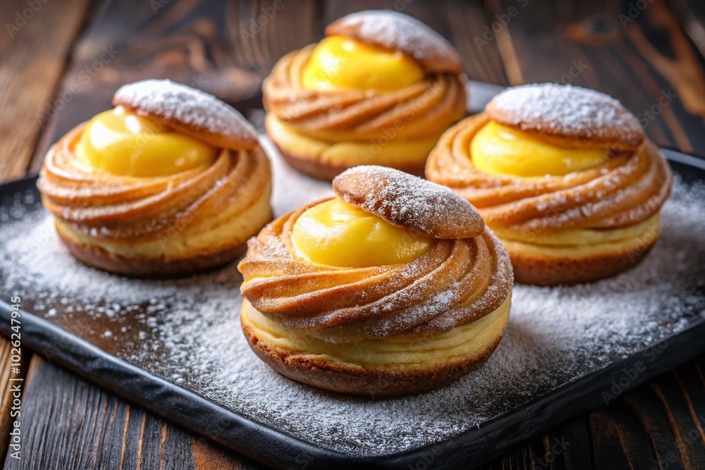 Delight in Xuixo: A Traditional Spanish Pastry Filled with Creamy Custard and Dusted with Sugar for a Sweet Delight in Xuixo: A Traditional Spanish Pastry Filled with Creamy Custard and Dusted with Sugar for a Sweet
