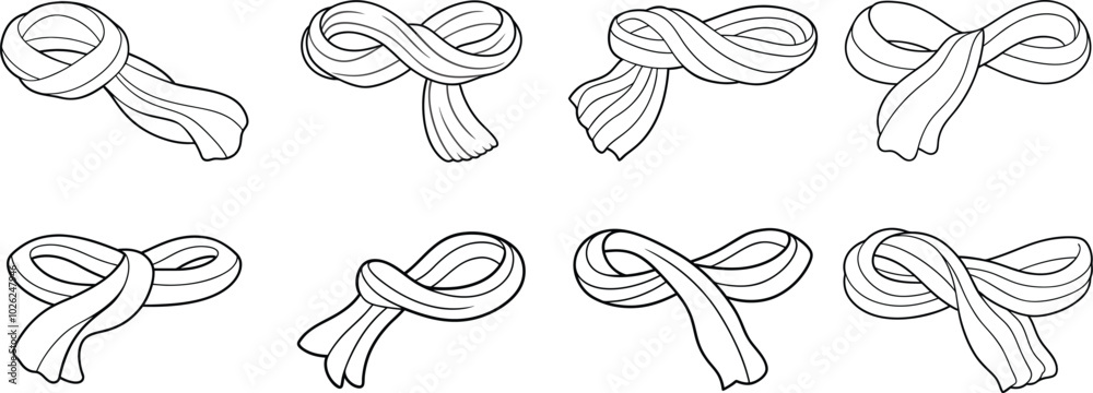 Naklejka premium Scarf Tying Techniques Illustrated Guide