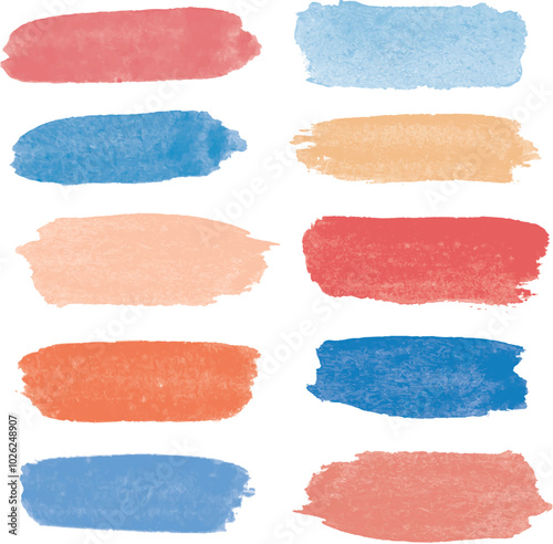 Brush strokes vector. Set of hand drawn text boxes. Colorful paintbrush set. Grunge lines vector illustrations elements.