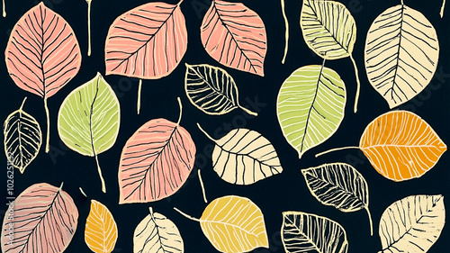 seamless pattern with autumn leaves