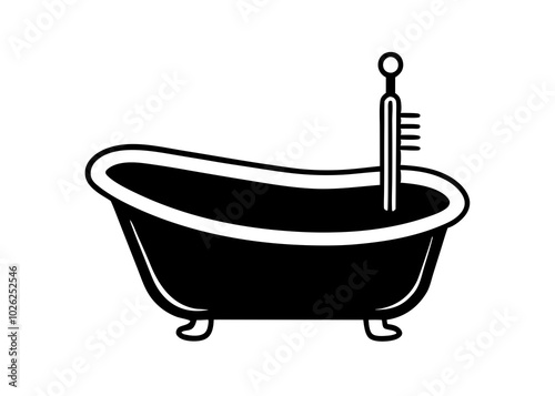 baby bathtub vector silhouette 