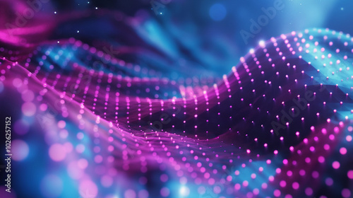 Technology wave purple blue glow design 3d render digital electric innovation.
