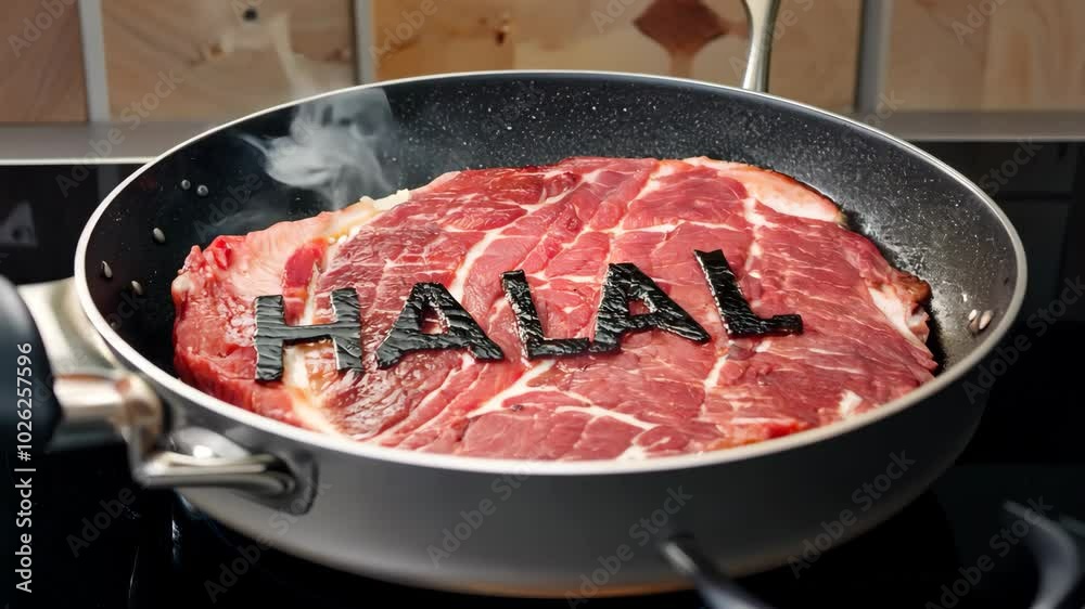 A piece of meat with the word A piece of meat with the word