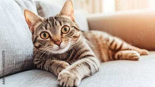 Wallpaper Mural Cat Portrait Resting on Sofa  Torontodigital.ca