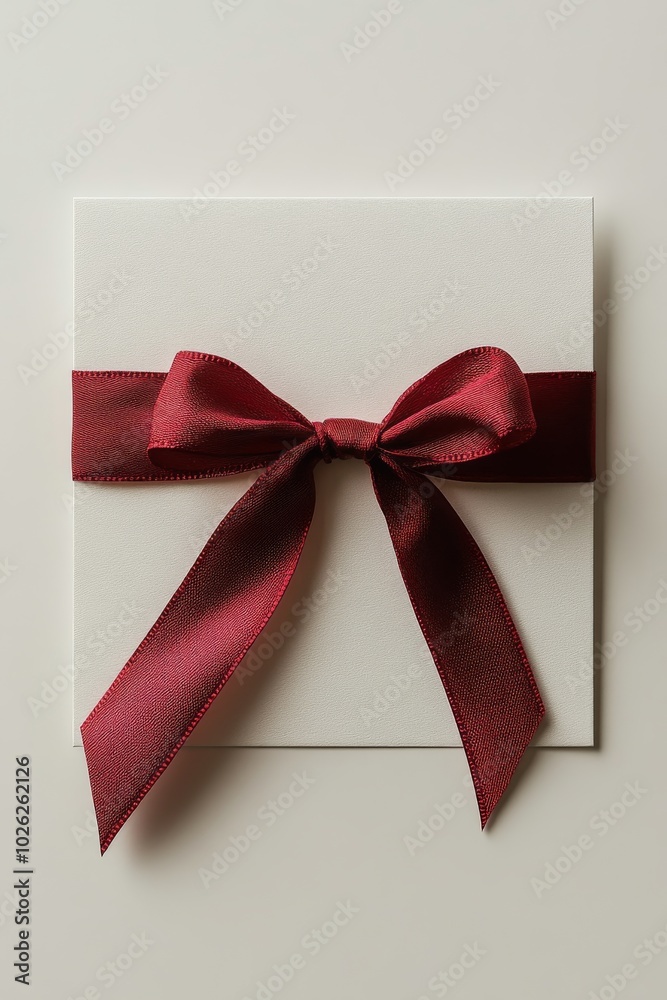 A beautifully wrapped gift with a red ribbon amid festive decorations on a cozy winter evening A beautifully wrapped gift with a red ribbon amid festive decorations on a cozy winter evening