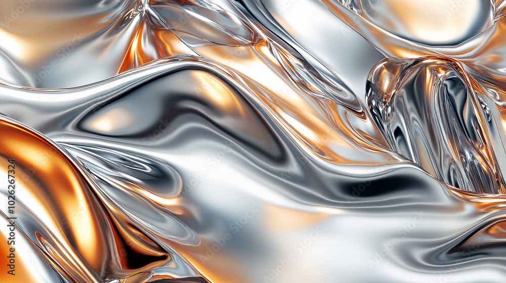 Wrinkled metallic foil background, abstract texture. Generative AI.
Wrinkled metallic foil background, abstract texture. Generative AI.