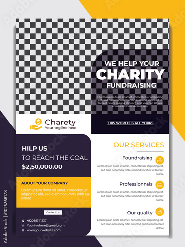 Charity Event Flyer Design for Donation and Volunteer Campaigns: Customizable Template for Non-Profits and Social Causes photo