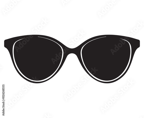 Stylish Black Sunglasses Silhouette Design