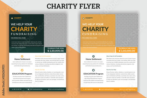 Charity Event Flyer Design for Donation and Volunteer Campaigns: Customizable Template for Non-Profits and Social Causes photo