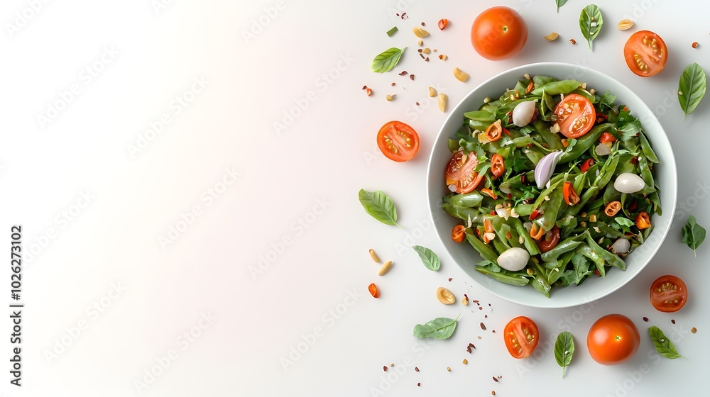 Fresh Green Salad Top Down View Fresh Green Salad Top Down View