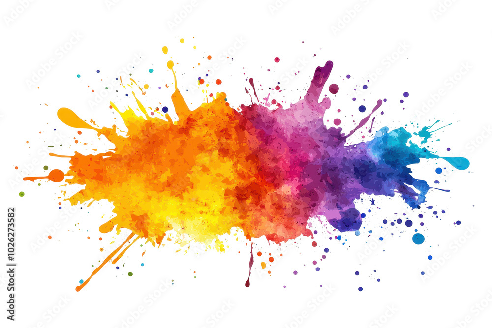 Fototapeta premium Vibrant color explosion of mixed shades, depicting creativity, energy, and dynamic movement in a striking paint splash design.