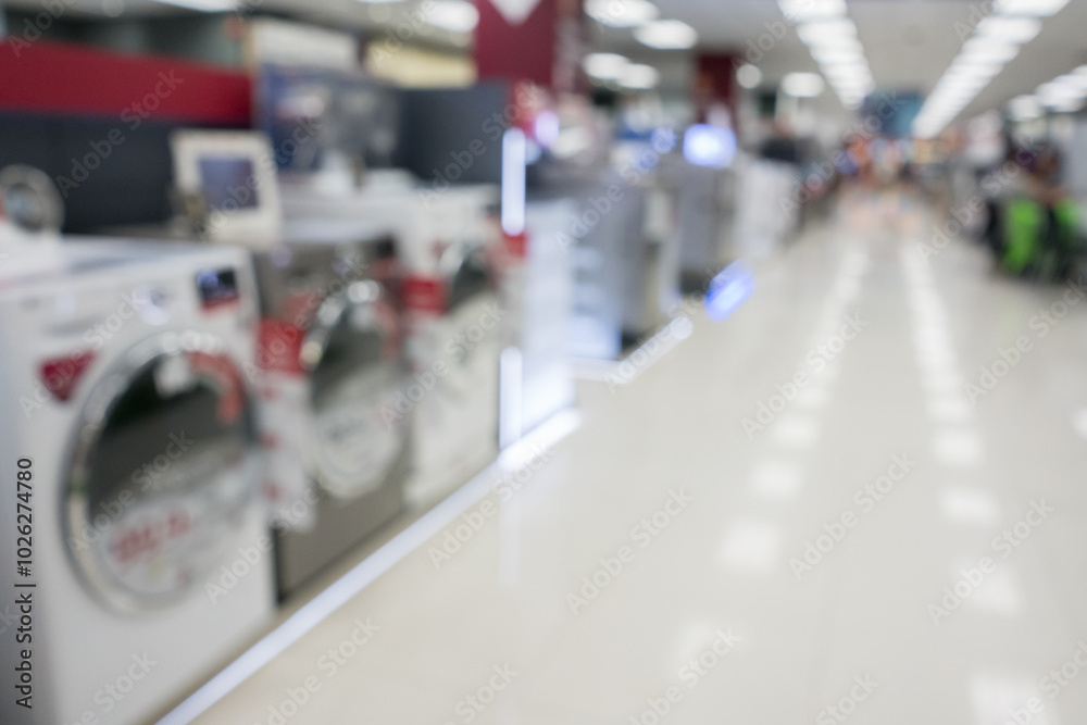 Blur image of electric product in department store Blur image of electric product in department store