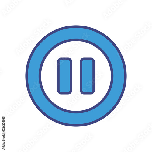 Pause icons vector stock illustration.