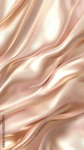 Elegant golden silk fabric flowing smoothly photo