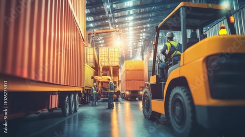 a team of workers unloading cargo containers