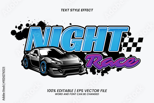 Night Race Text Effect Editable