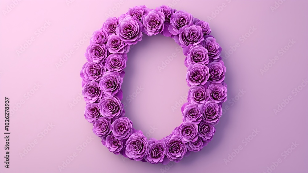 Delicate 3D Rendered of Glowing Lavender Rose Circle Delicate 3D Rendered of Glowing Lavender Rose Circle