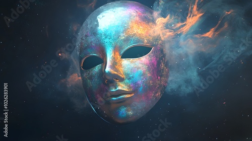 Wallpaper Mural Soft mist encircles the mask gently reflecting the iridescent colors under an ethereal glow Torontodigital.ca