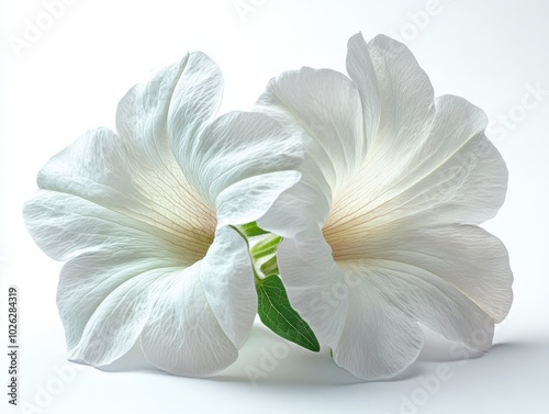 Wallpaper Mural A white petunia bloom with smooth petals and a gentle curve, isolated on white background  Torontodigital.ca