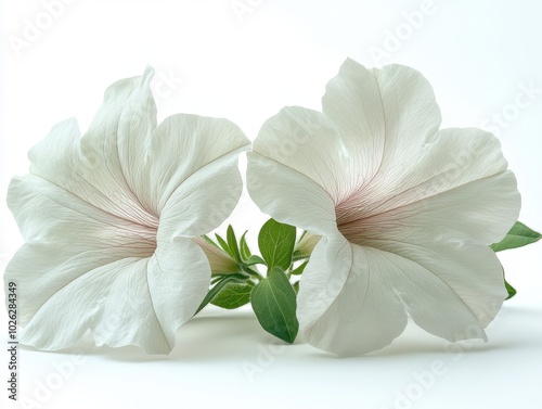 Wallpaper Mural A white petunia bloom with smooth petals and a gentle curve, isolated on white background  Torontodigital.ca