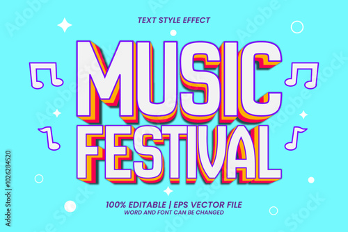 Music festival Editable Text Effect Cartoon Style