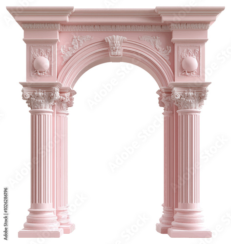 Pink roman arch columns