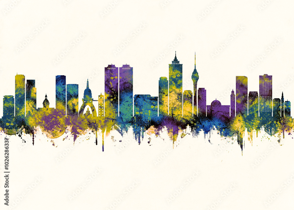 Fototapeta premium Colombo City Skyline. Cityscape Skyscraper Buildings Landscape City Downtown Abstract Landmarks Travel Background Modern Art Architecture Business View Building Corporate